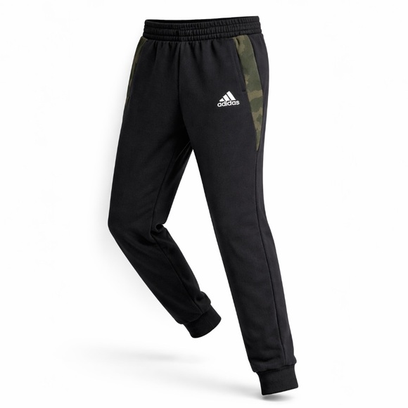adidas Other - Adidas Black Jogger Sweatpants with Green Camo Side Panels | Size M